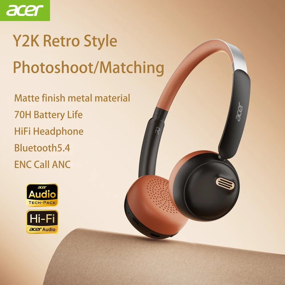 Retro Gaming Headset - Acer OHW111 Bluetooth ヘッドフォン INS レトロスタイルオーバーイヤーワイヤレスイヤホン