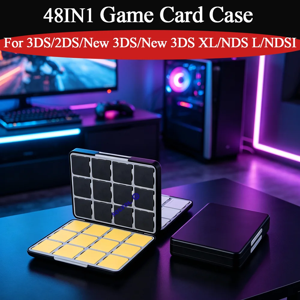 Game Boy Cartridge Holder - 2026 新 3DS 用 48IN1 ポータブルゲームカード収納ボックス保護磁気ケース