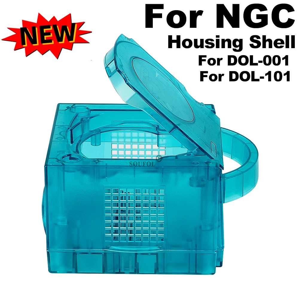 Retro Gaming Events - アイスブルー交換ケースゲームキューブシェル透明ハウジングシェルケース NGC レトロビデオゲームコンソール DOL-101/DOL-001