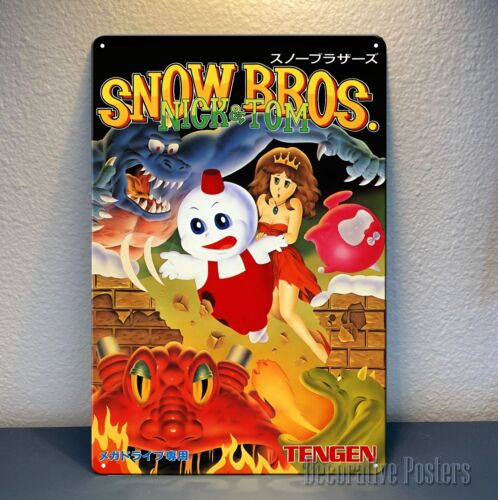 Retro Gaming Video - p1、スノーブラザーズ ニック&トム レトロ テンゲン ビデオゲーム メタルポスターサイン