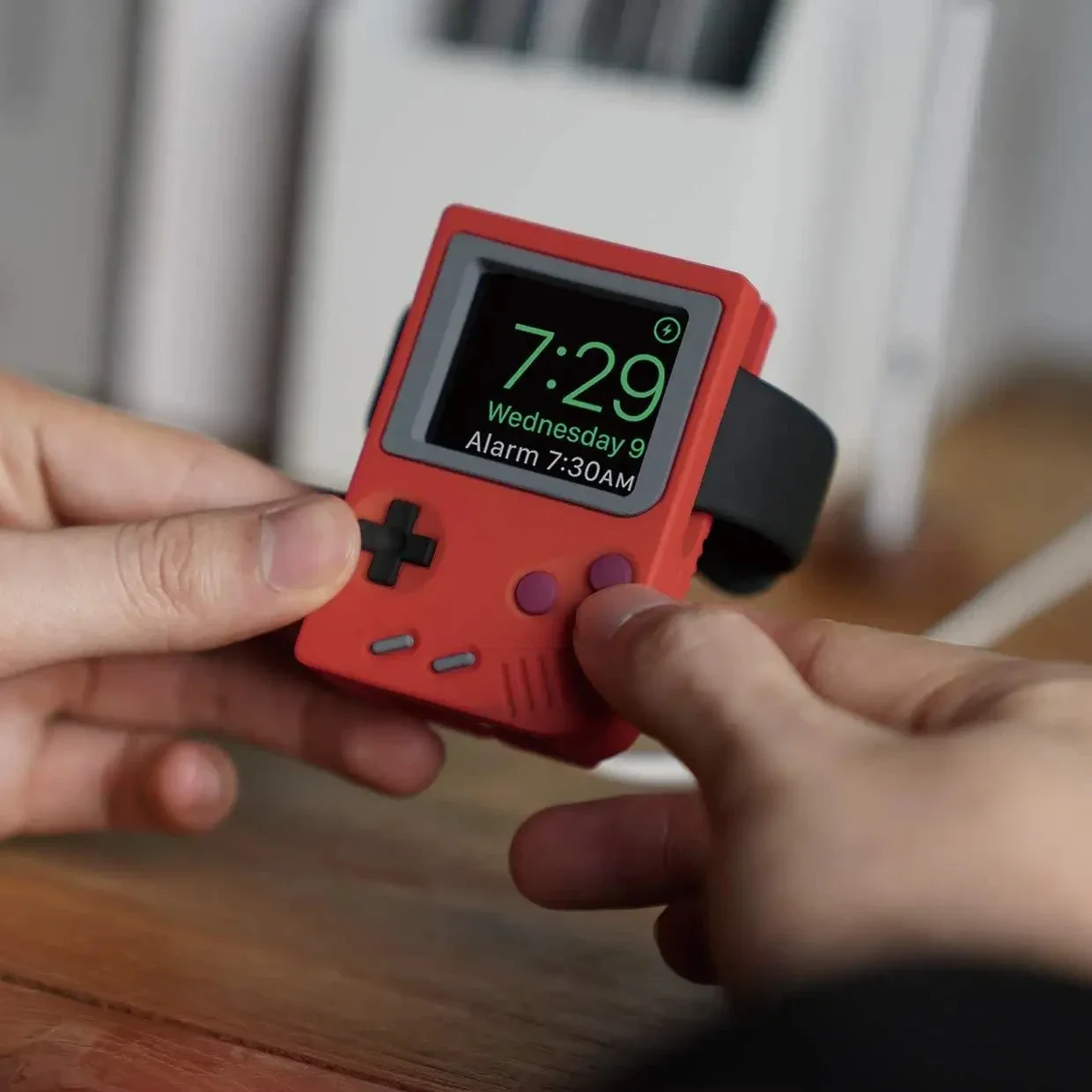 Retro Gaming Machine - シリコン製iWatch充電スタンドホルダー Apple Watch 10 9 8