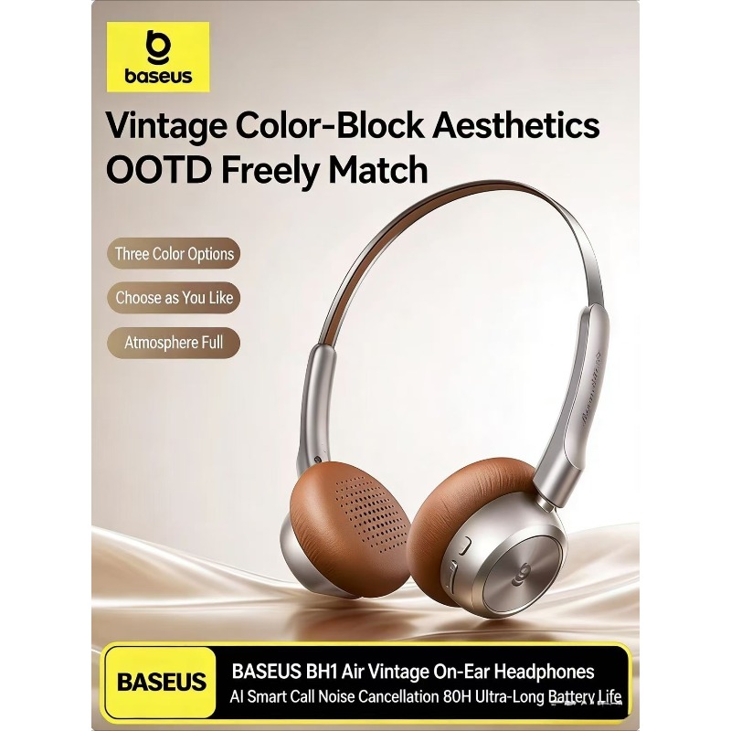 Retro Gaming Headset - BASEUS BH1 Air Retro Bluetoothイヤホン アクティブノイズキャンセリング搭載