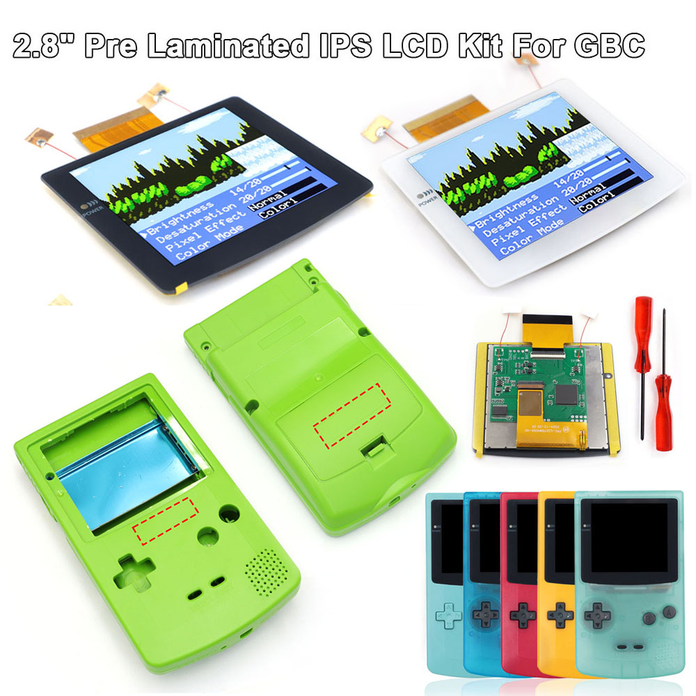 2.8インチ ラミネート加工IPS液晶画面 バックライト付き - Game Boy Cartridge Holder のレビューと価格