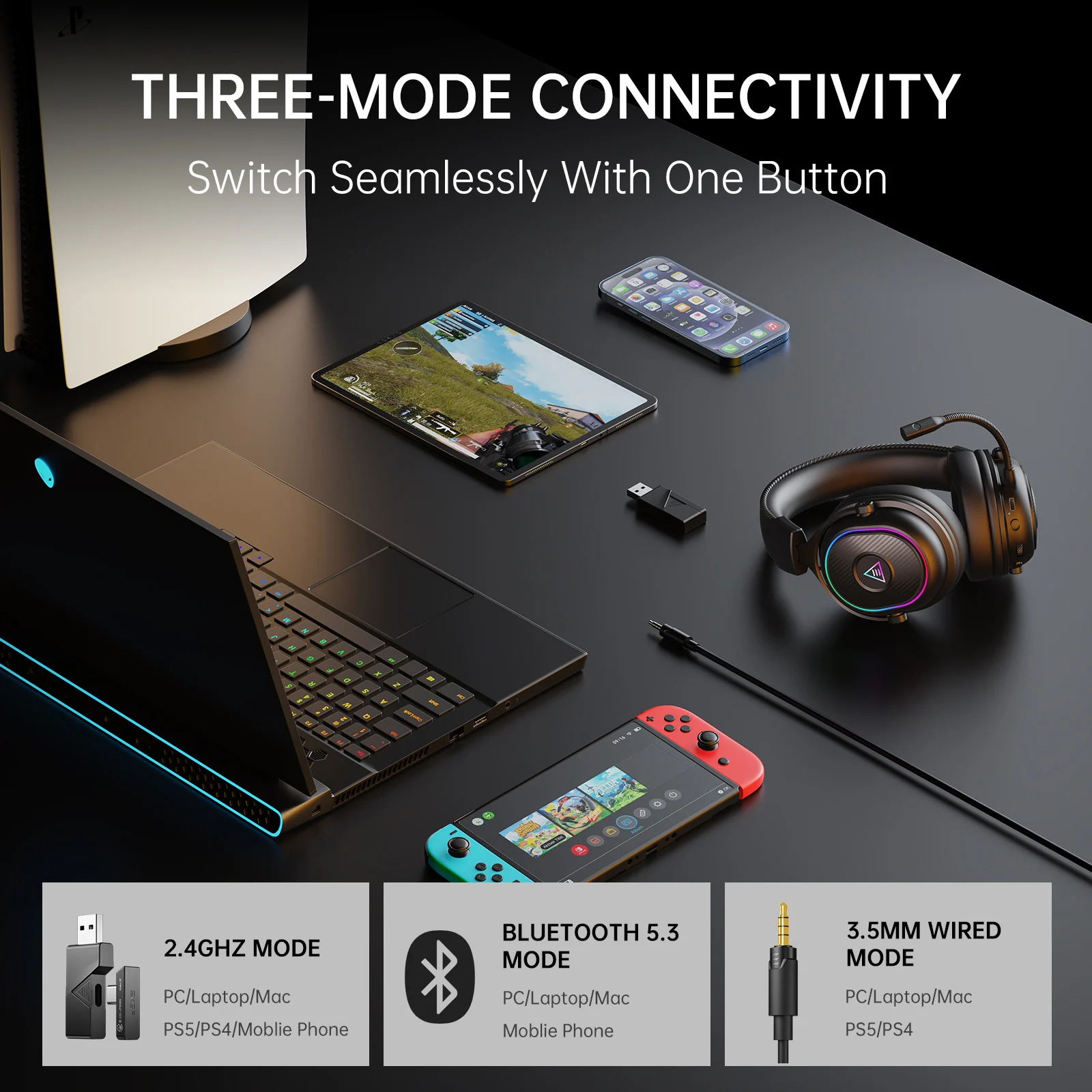 Oneodio EKSA MaKo BT Bluetooth - Retro Gaming Headset のレビューと価格