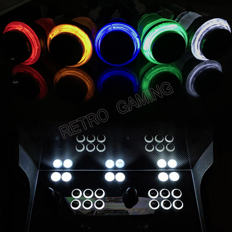 12個6色28ミリメートル取付穴5v/12v ledプッシュ - Retro Gaming Shop のレビューと価格